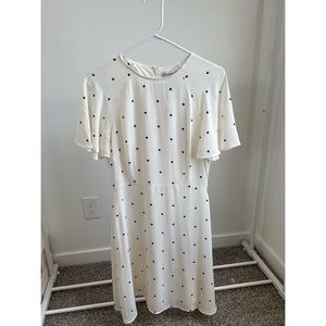 H&M Dress - Size 8 - White w/ Black Polka Dots